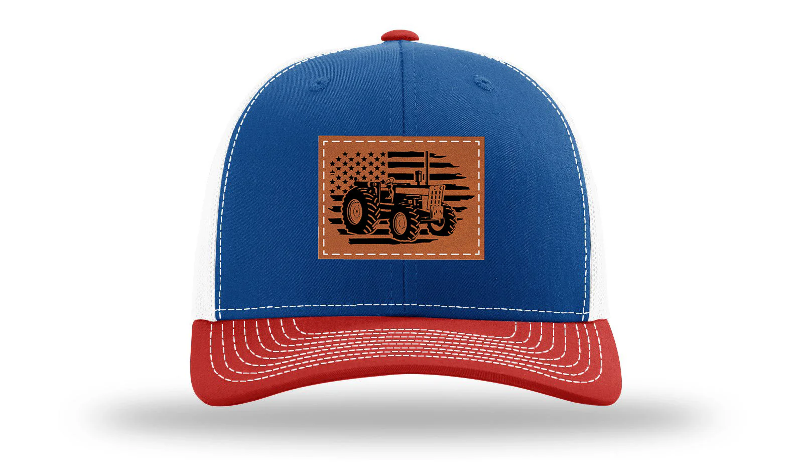Tractor Flag Leather Patch Richardson 112 Hat - Image 42