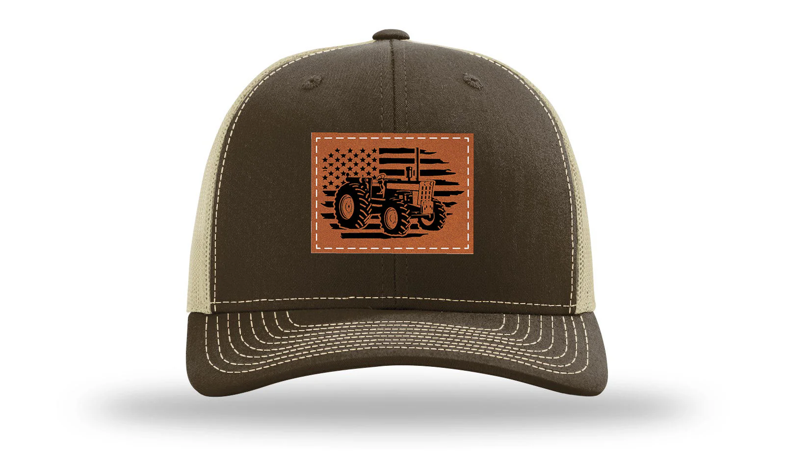 Tractor Flag Leather Patch Richardson 112 Hat - Image 8