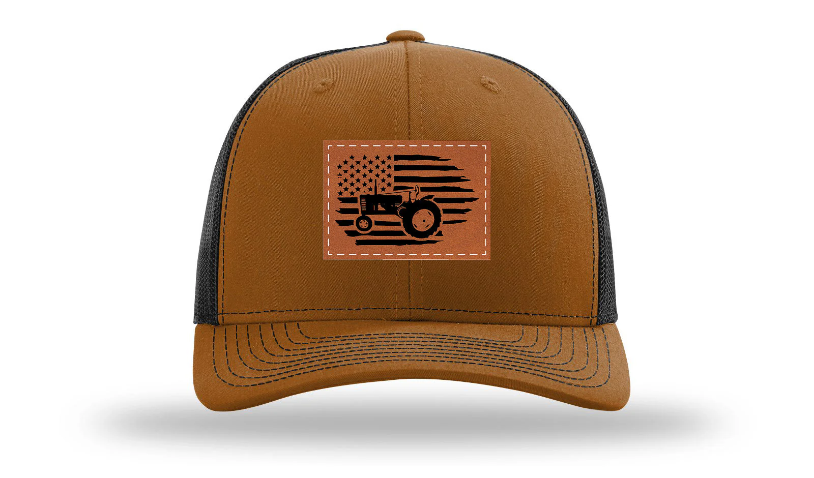 Tractor Flag 2 Leather Patch Richardson 112 Hat - Image 10