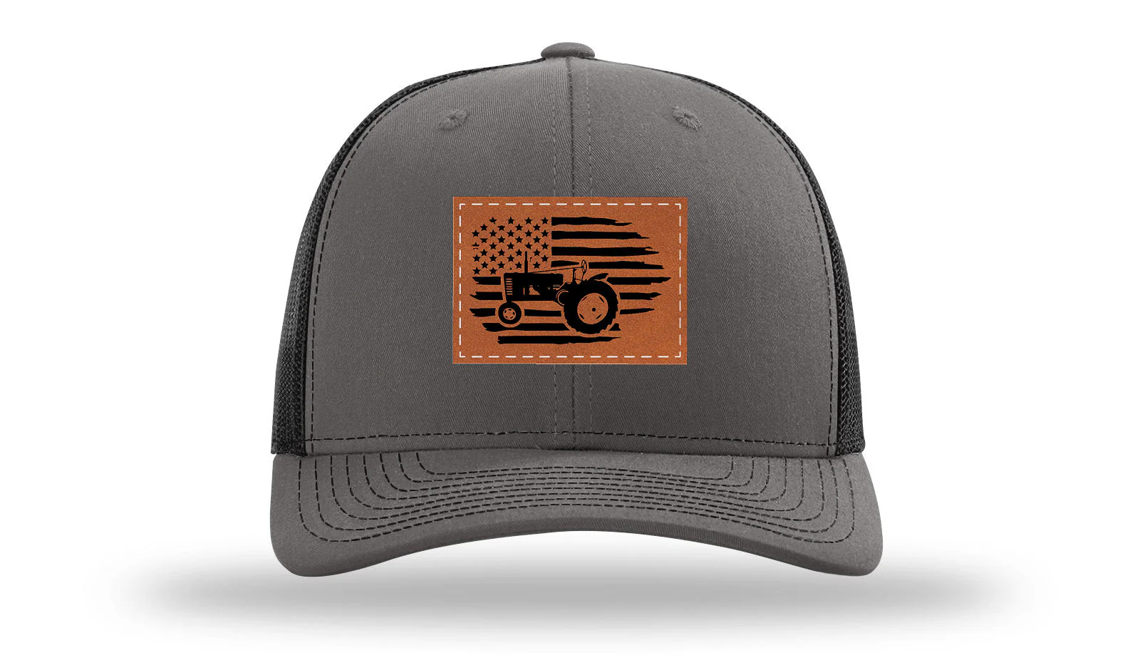 Tractor Flag 2 Leather Patch Richardson 112 Hat - Image 11