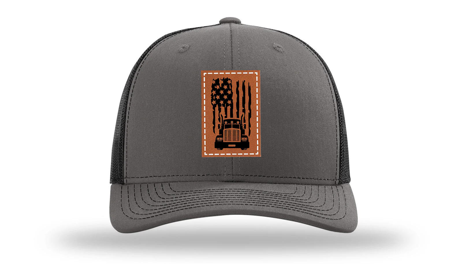 Truck Flag Leather Patch Richardson 112 Hat - Image 11
