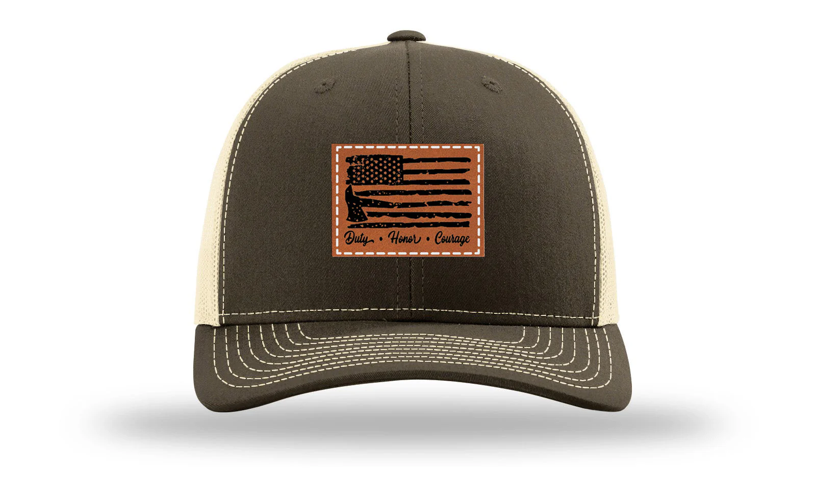 Firefighter Flag Leather Patch Richardson 112 Hat - Image 17
