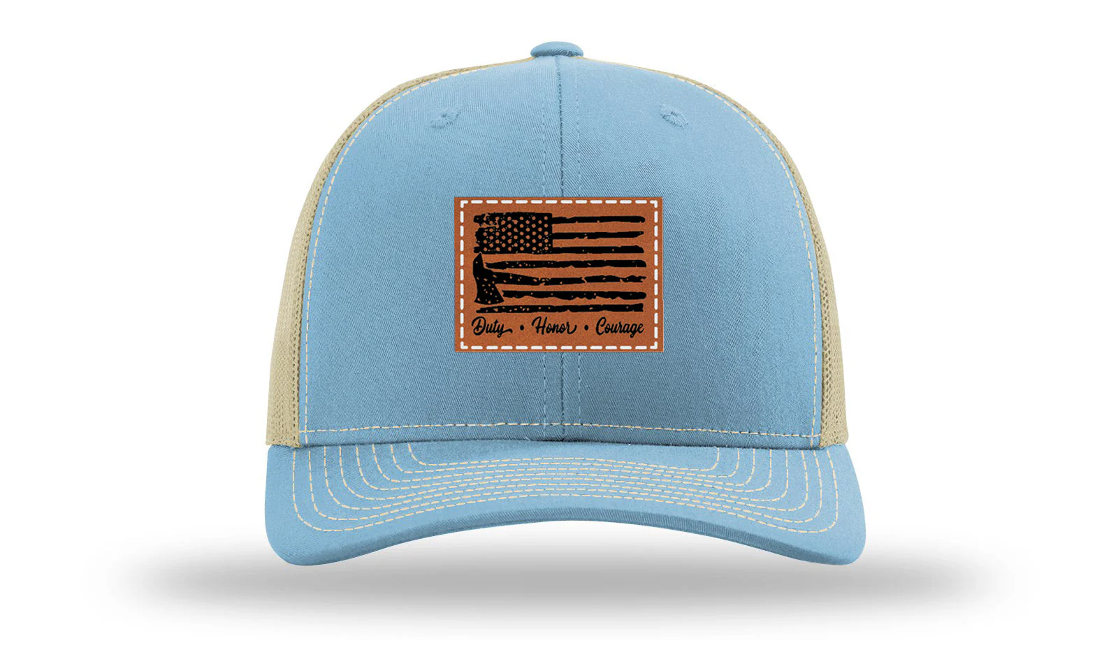 Firefighter Flag Leather Patch Richardson 112 Hat - Image 18