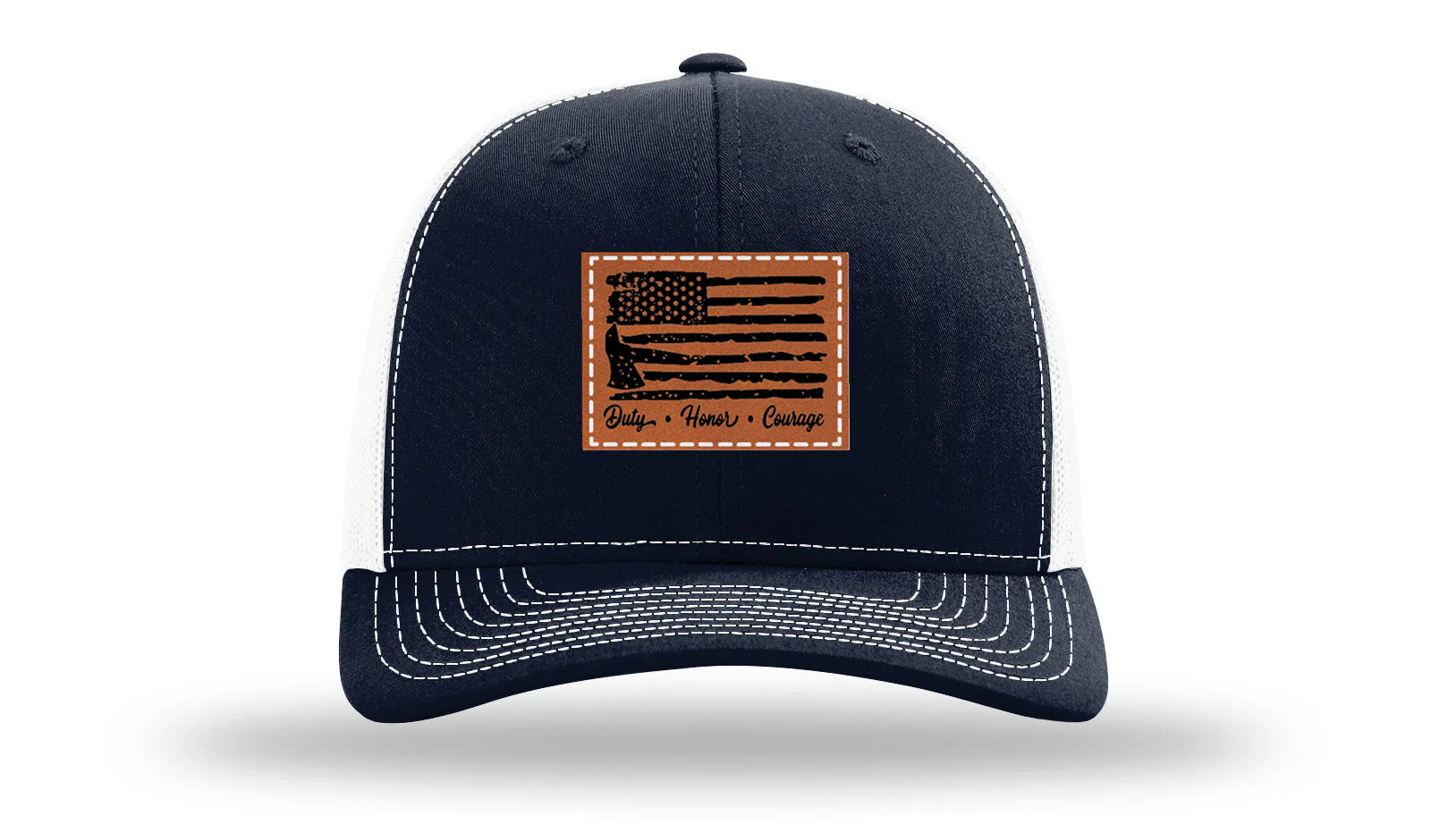 Firefighter Flag Leather Patch Richardson 112 Hat - Image 29