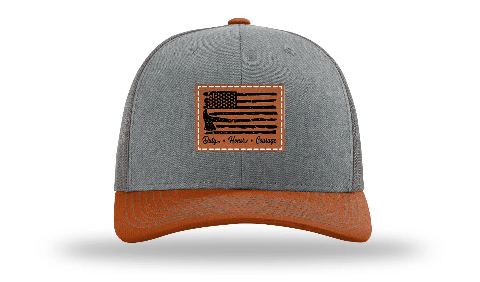 Firefighter Flag Leather Patch Richardson 112 Hat - Image 39