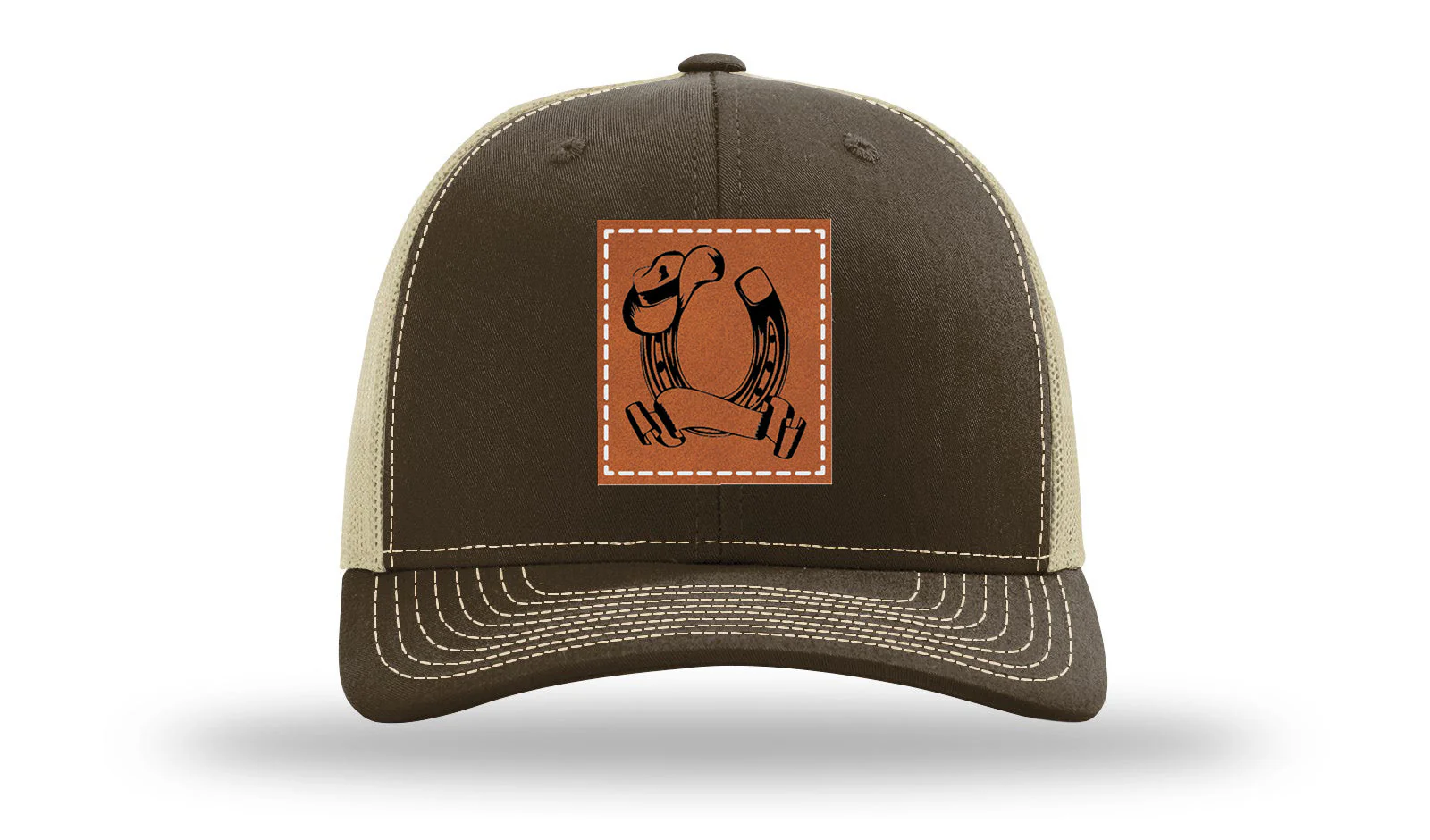 Horseshoe Name Leather Patch Richardson 112 Hat - Image 8