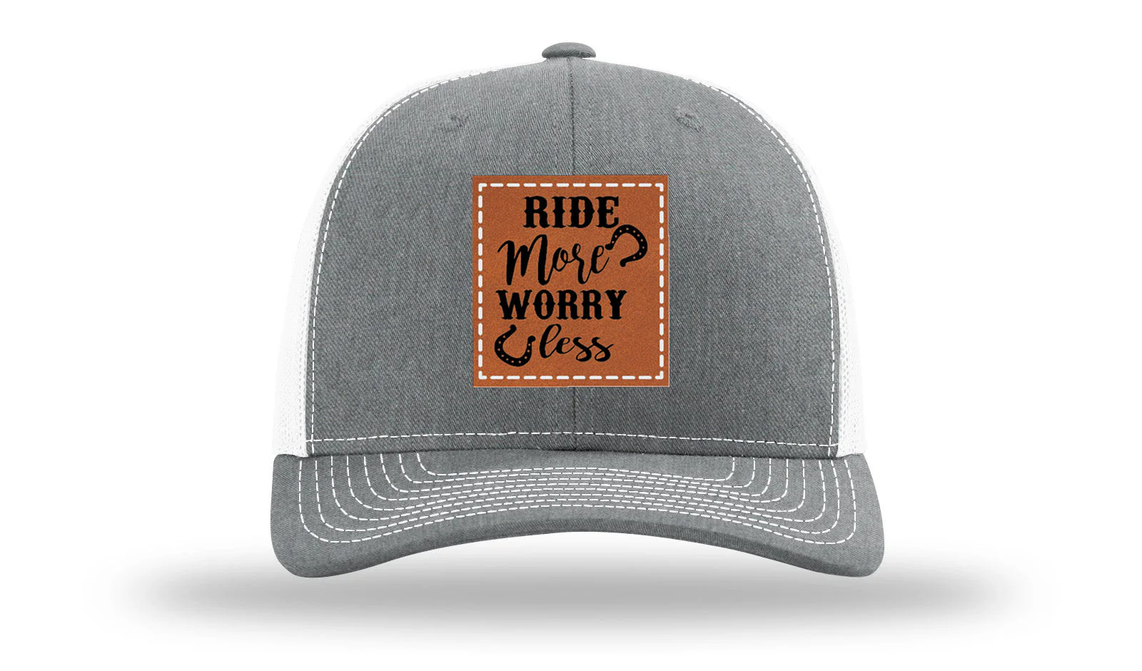 Ride More Worry Less Leather Patch Richardson 112 Hat - Image 21