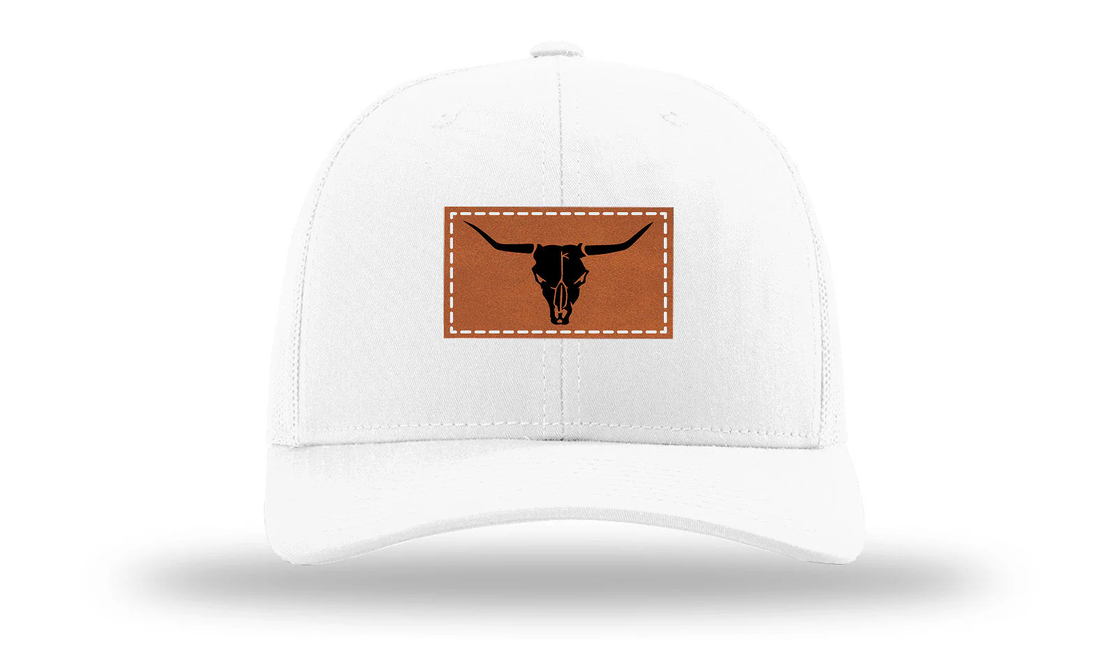 Cow Skull Leather Patch Richardson 112 Hat - Image 5