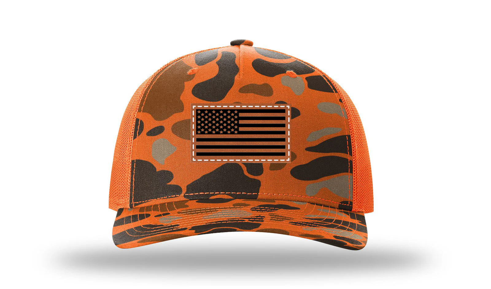 American Flag Leather Patch Richardson 112PFP Hat - Image 3