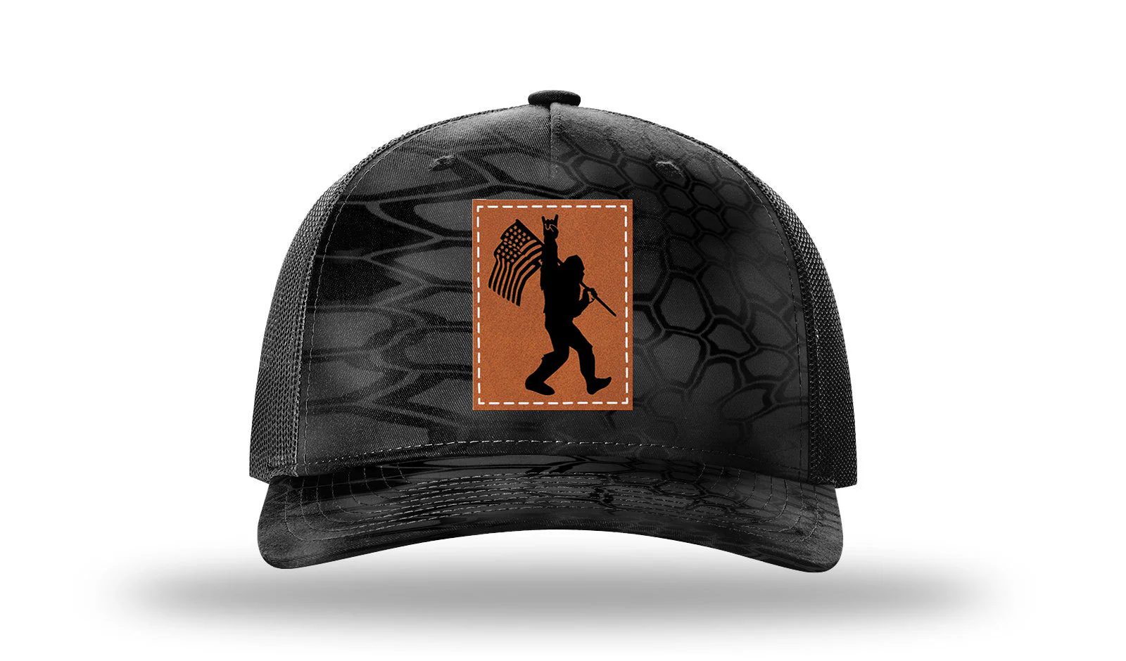 Sasquatch  Flag Leather Patch Richardson 112PFP Hat - Image 10