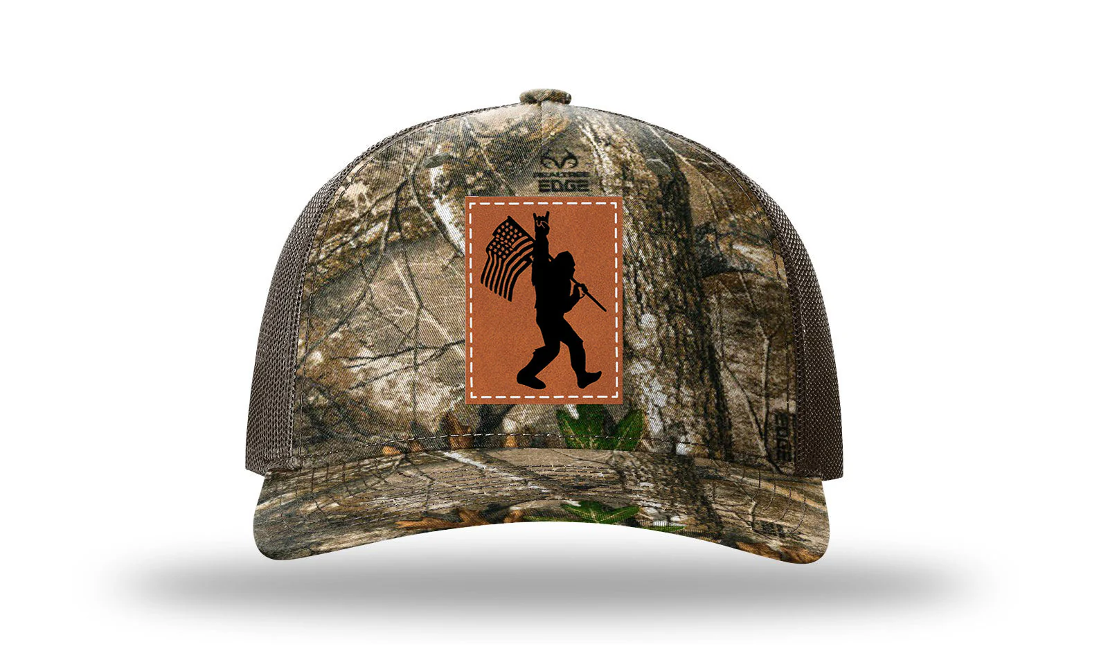 Sasquatch  Flag Leather Patch Richardson 112PFP Hat - Image 13