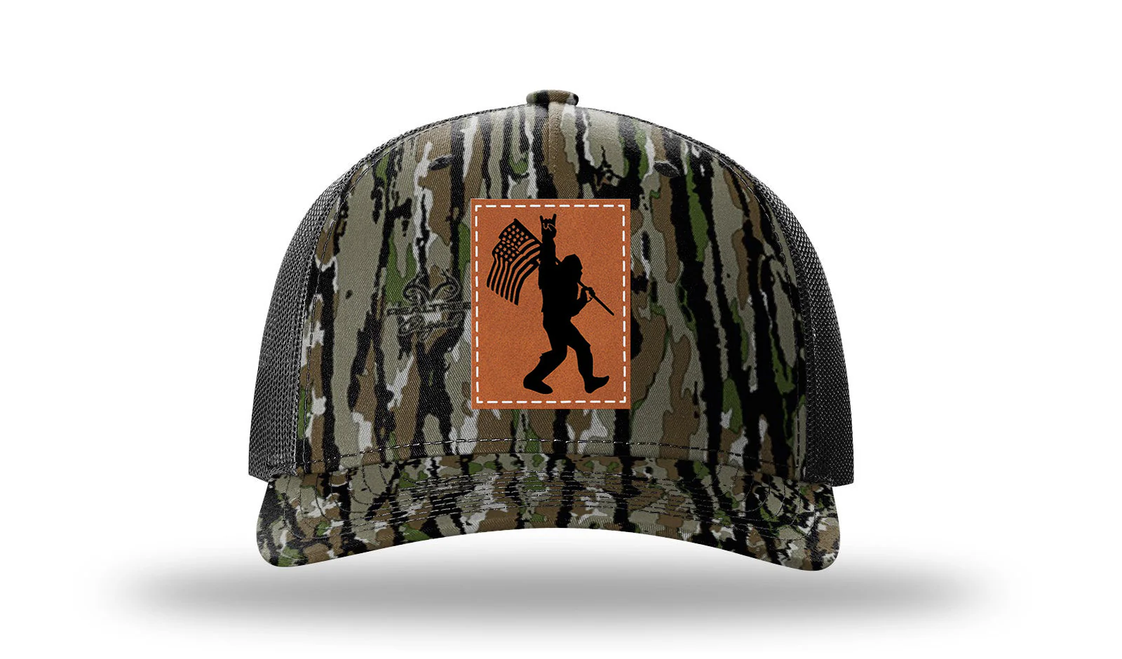 Sasquatch  Flag Leather Patch Richardson 112PFP Hat - Image 14