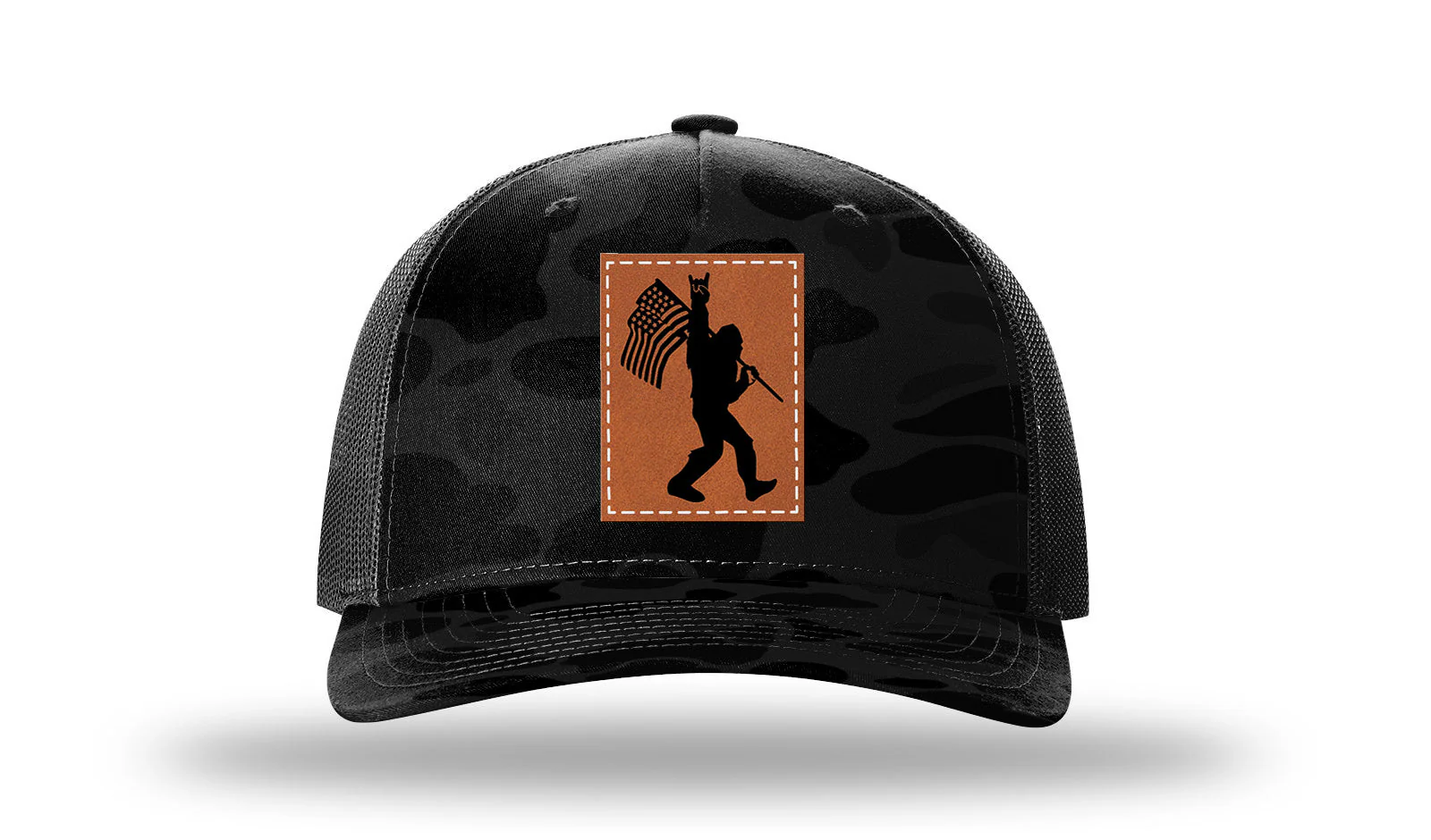 Sasquatch  Flag Leather Patch Richardson 112PFP Hat - Image 15
