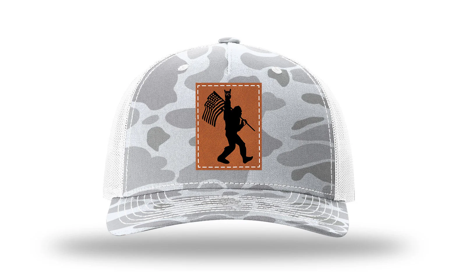 Sasquatch  Flag Leather Patch Richardson 112PFP Hat - Image 4