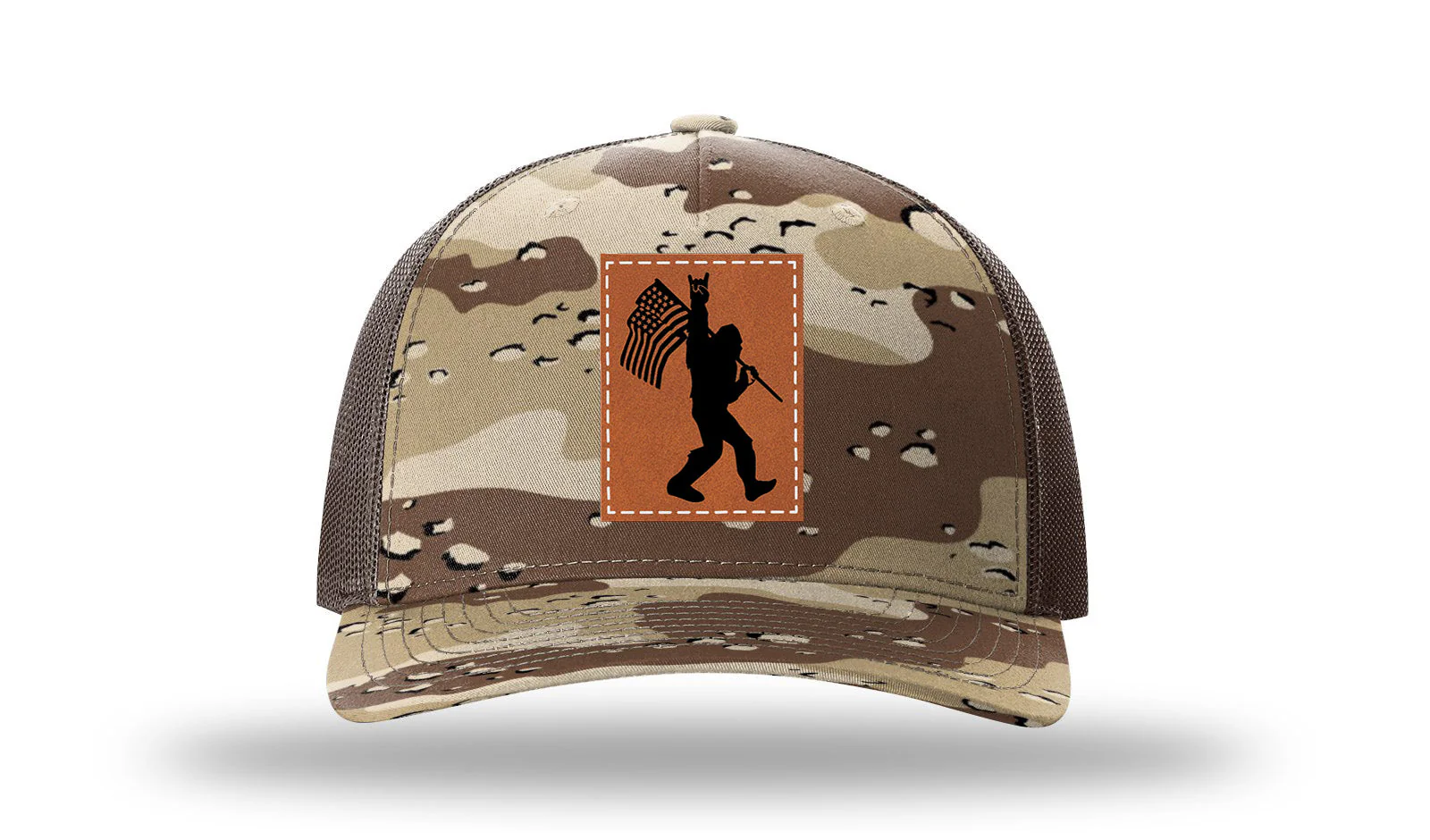 Sasquatch  Flag Leather Patch Richardson 112PFP Hat - Image 5