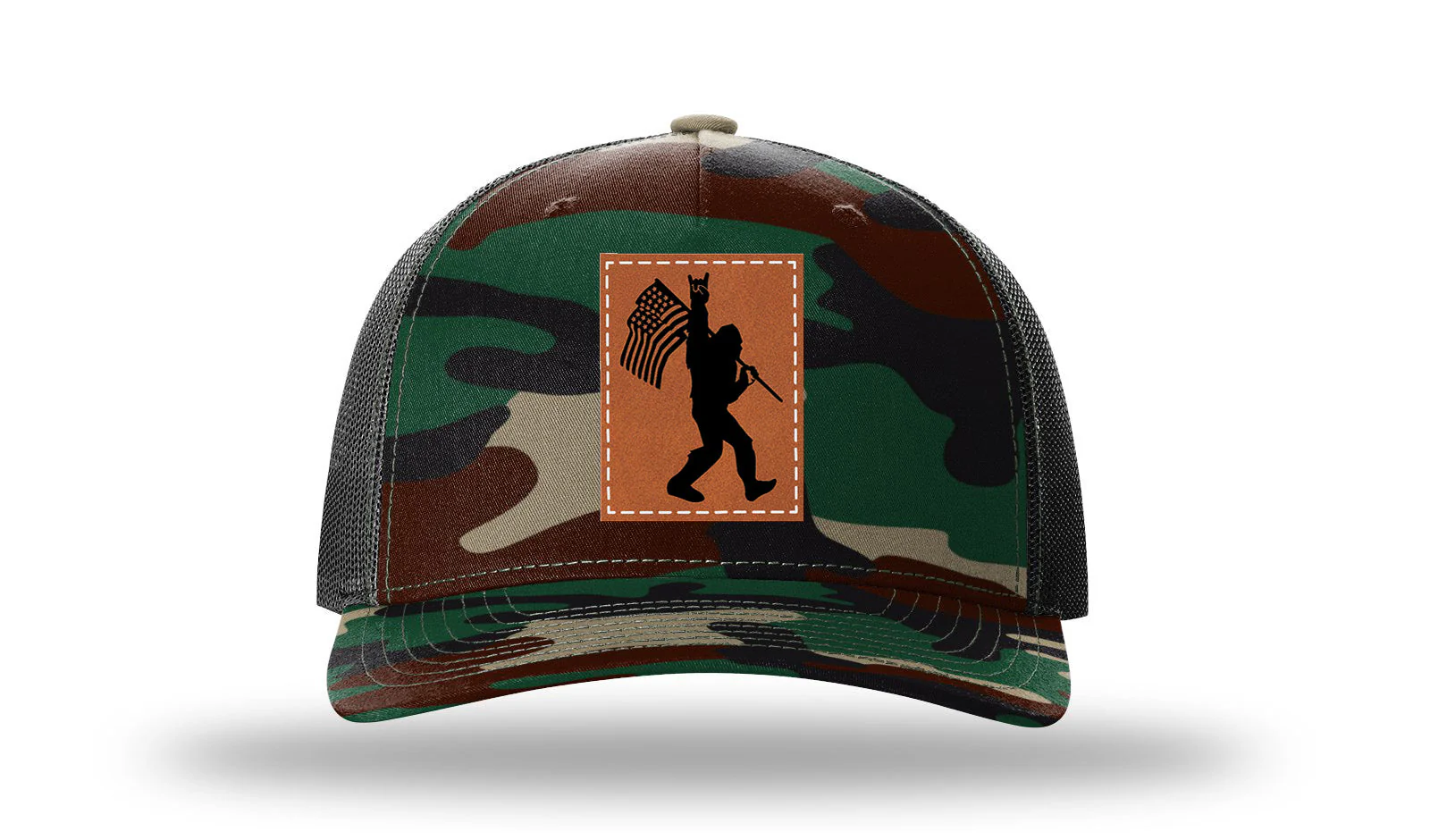 Sasquatch  Flag Leather Patch Richardson 112PFP Hat - Image 6