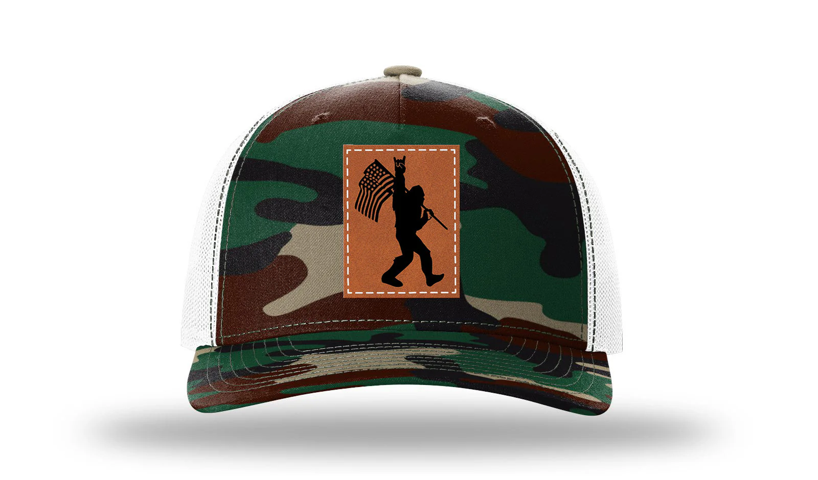 Sasquatch  Flag Leather Patch Richardson 112PFP Hat - Image 7