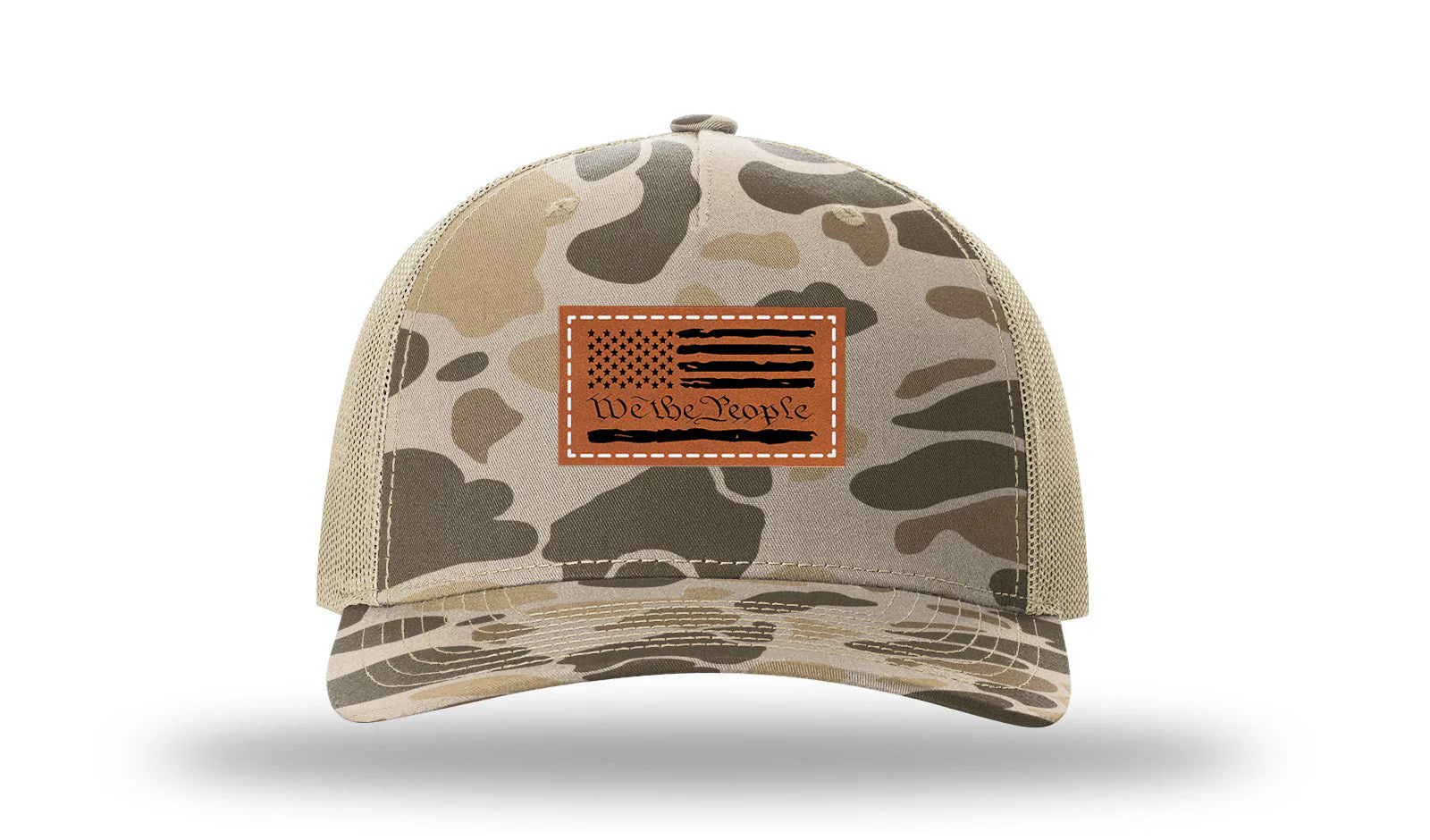 We The People Flag Leather Patch Richardson 112PFP Hat - Image 8