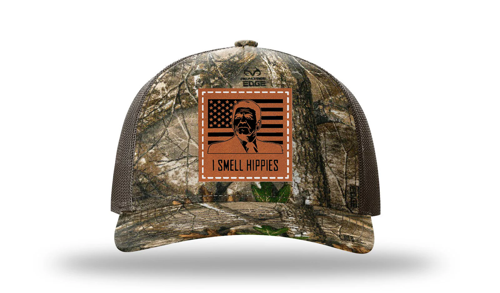 I Smell Hippies Leather Patch Richardson 112PFP Hat - Image 13