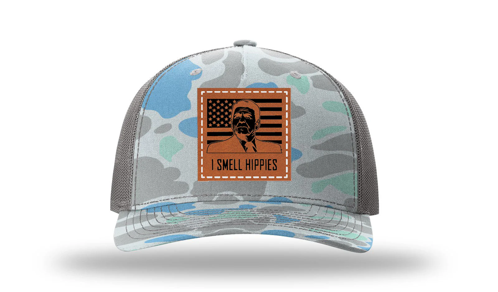 I Smell Hippies Leather Patch Richardson 112PFP Hat - Image 16