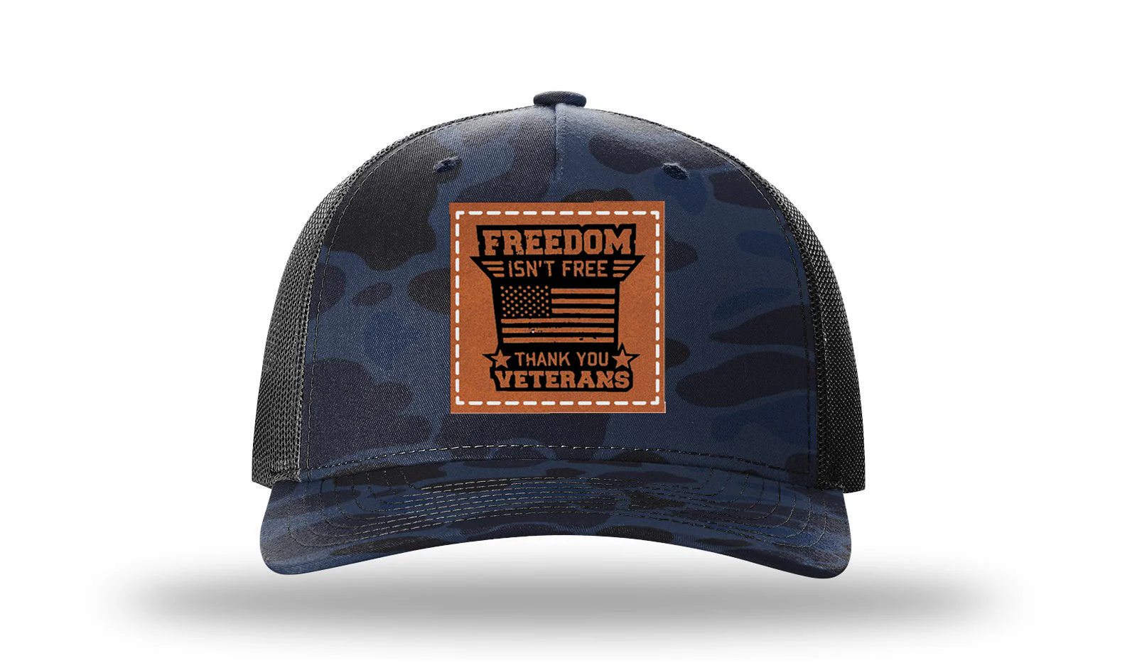 Freedom Isn't Free 2 Leather Patch Richardson 112PFP Hat - Image 11