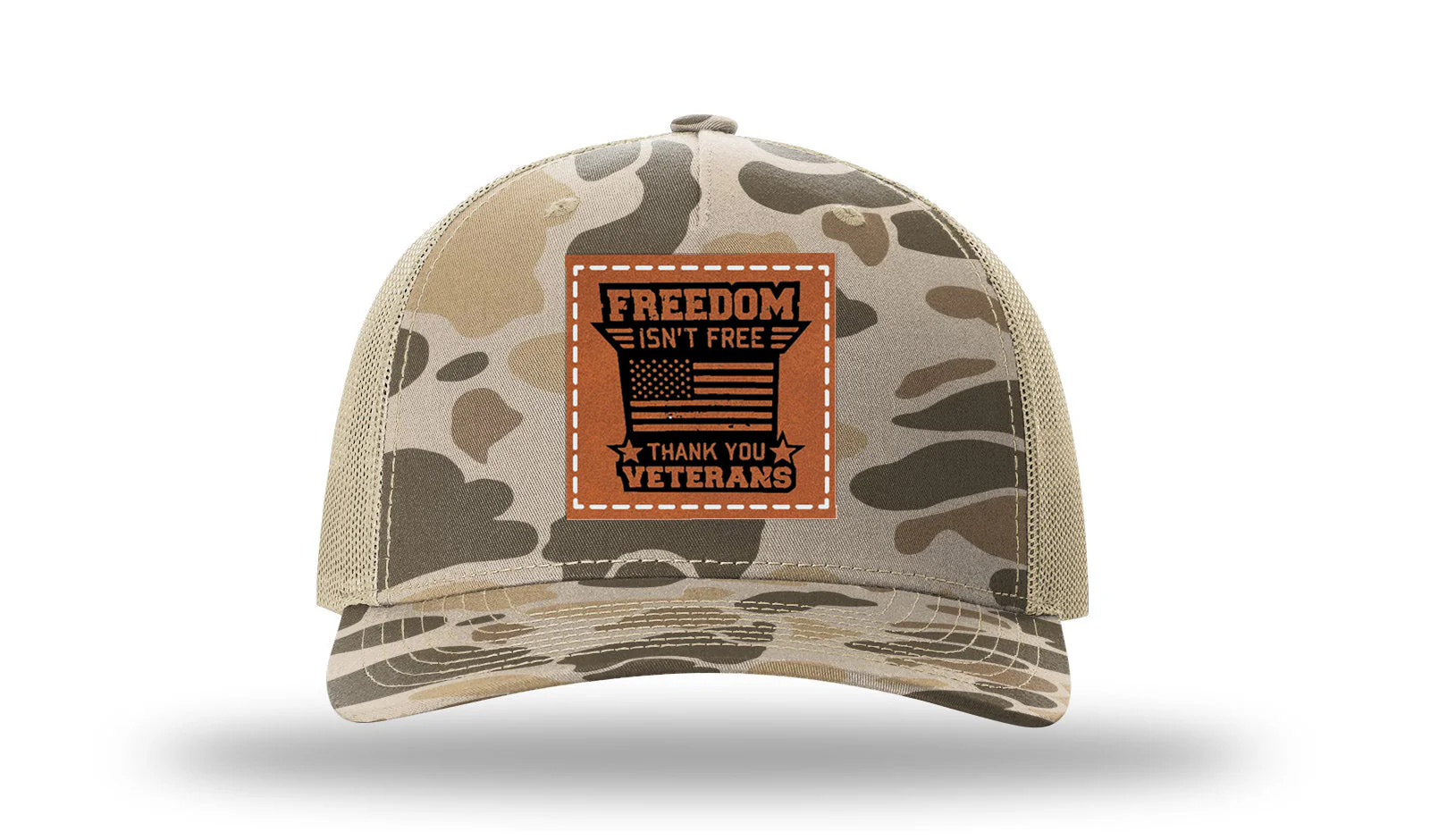 Freedom Isn't Free 2 Leather Patch Richardson 112PFP Hat - Image 8