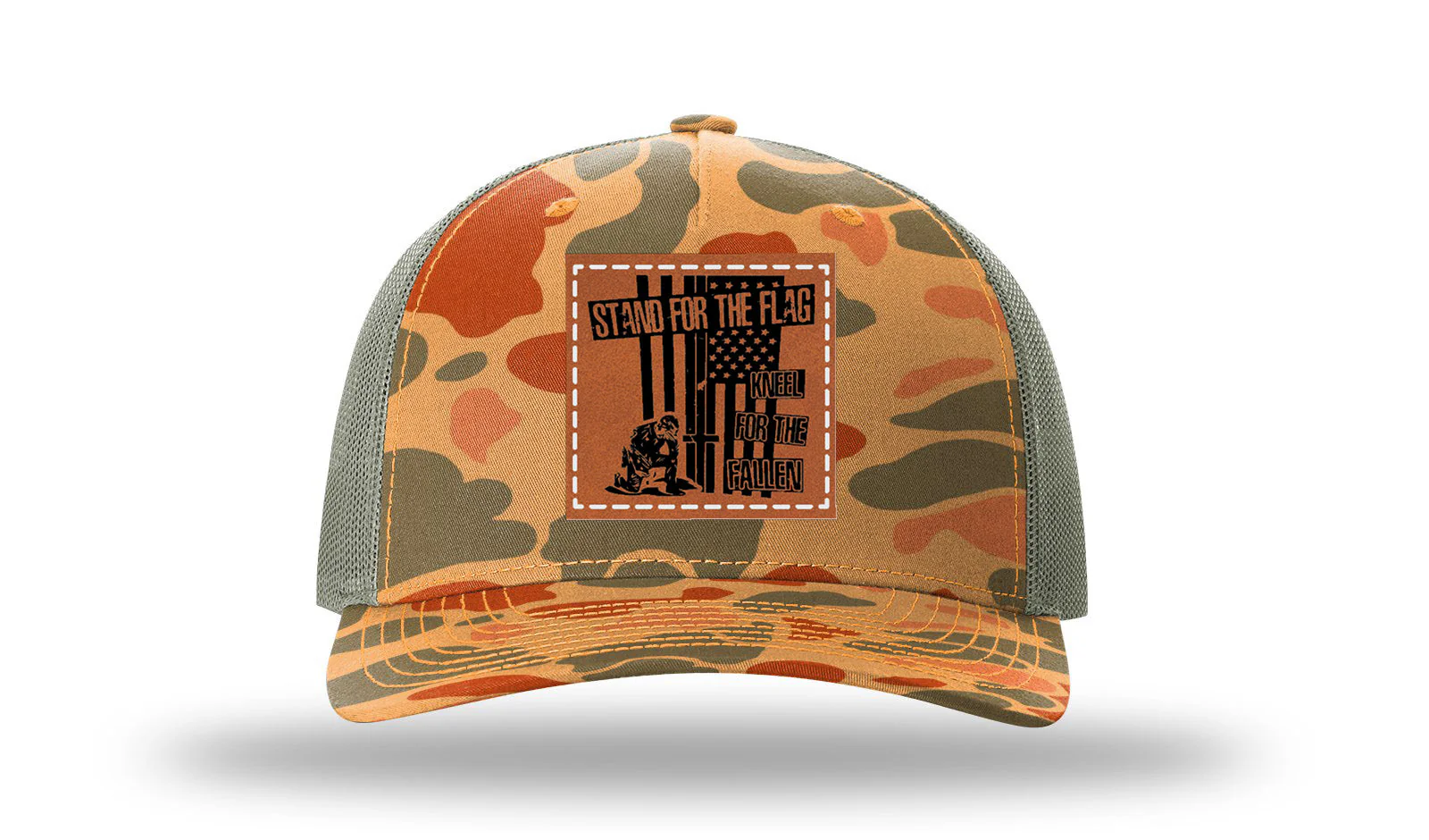 Stand For The Flag  2 Leather Patch Richardson 112PFP Hat - Image 17