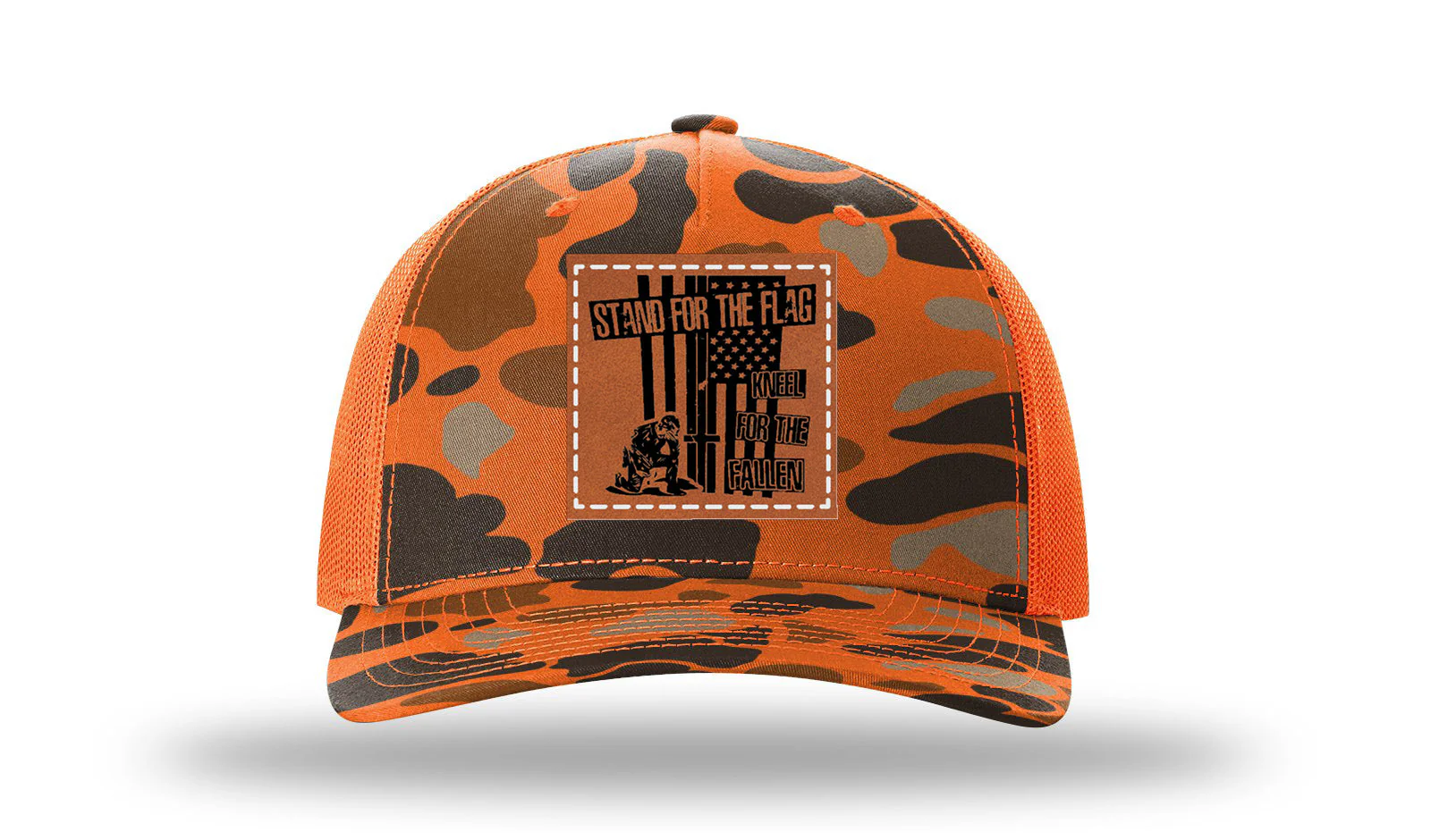 Stand For The Flag  2 Leather Patch Richardson 112PFP Hat - Image 3