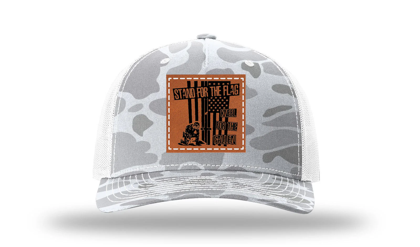 Stand For The Flag  2 Leather Patch Richardson 112PFP Hat - Image 4