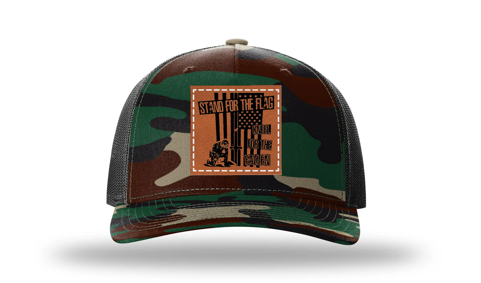 Stand For The Flag  2 Leather Patch Richardson 112PFP Hat - Image 6