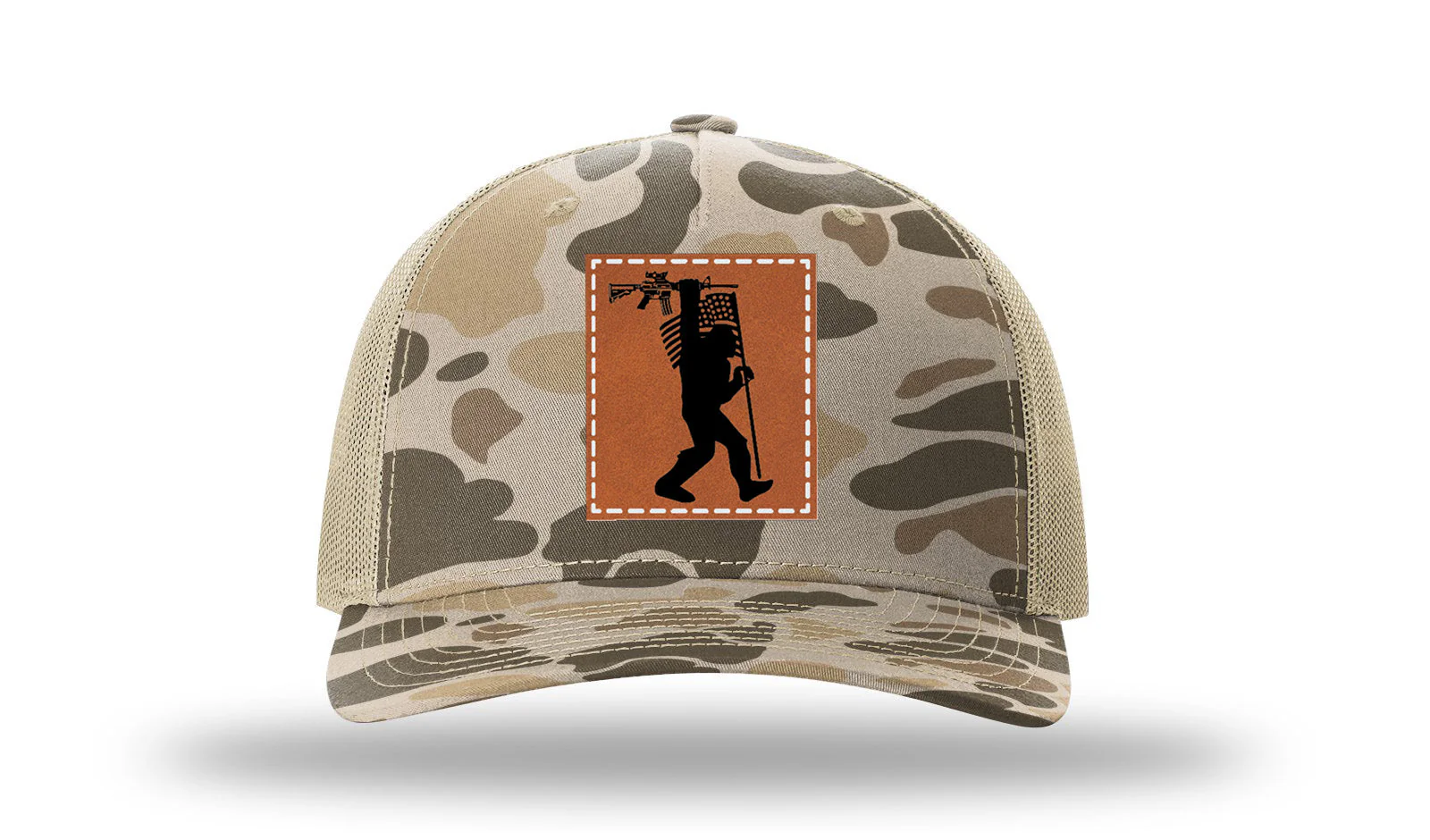 Squatch AR Flag  Leather Patch Richardson 112PFP Hat - Image 7