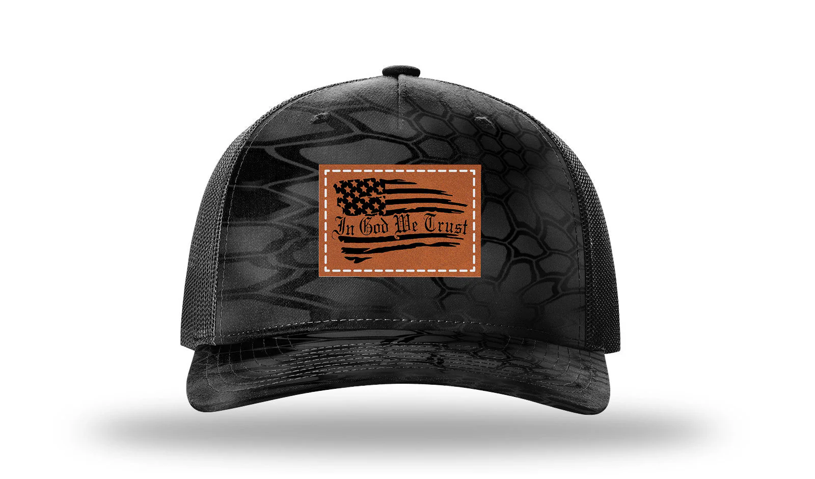 In God We Trust Leather Patch Richardson 112PFP Hat - Image 10