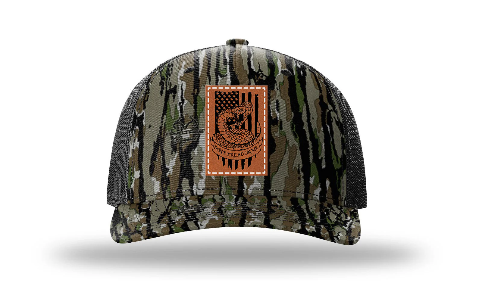 Don't Tread On Me Snake Leather Patch Richardson 112PFP Hat - Image 14