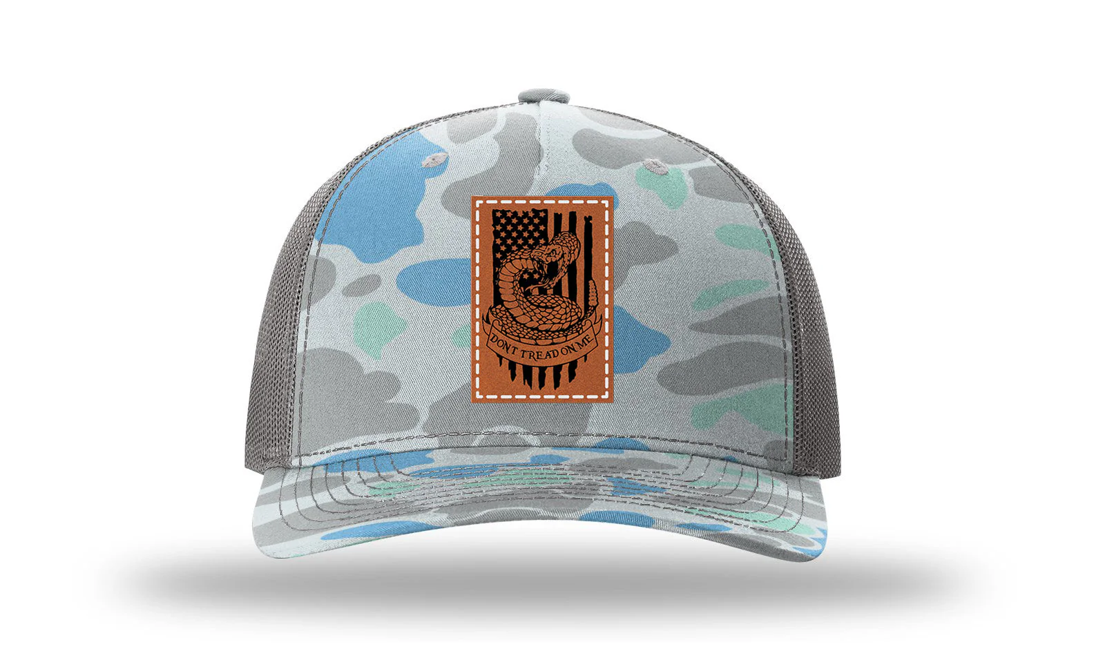 Don't Tread On Me Snake Leather Patch Richardson 112PFP Hat - Image 16