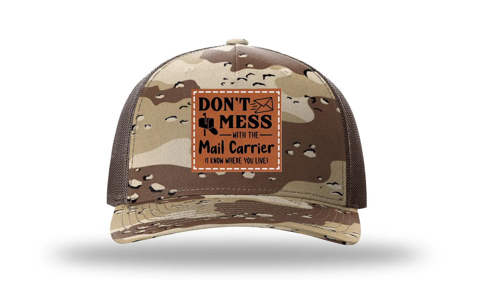 Don't Mess With The Mail Carrier Leather Patch Richardson 112PFP Hat - Image 5