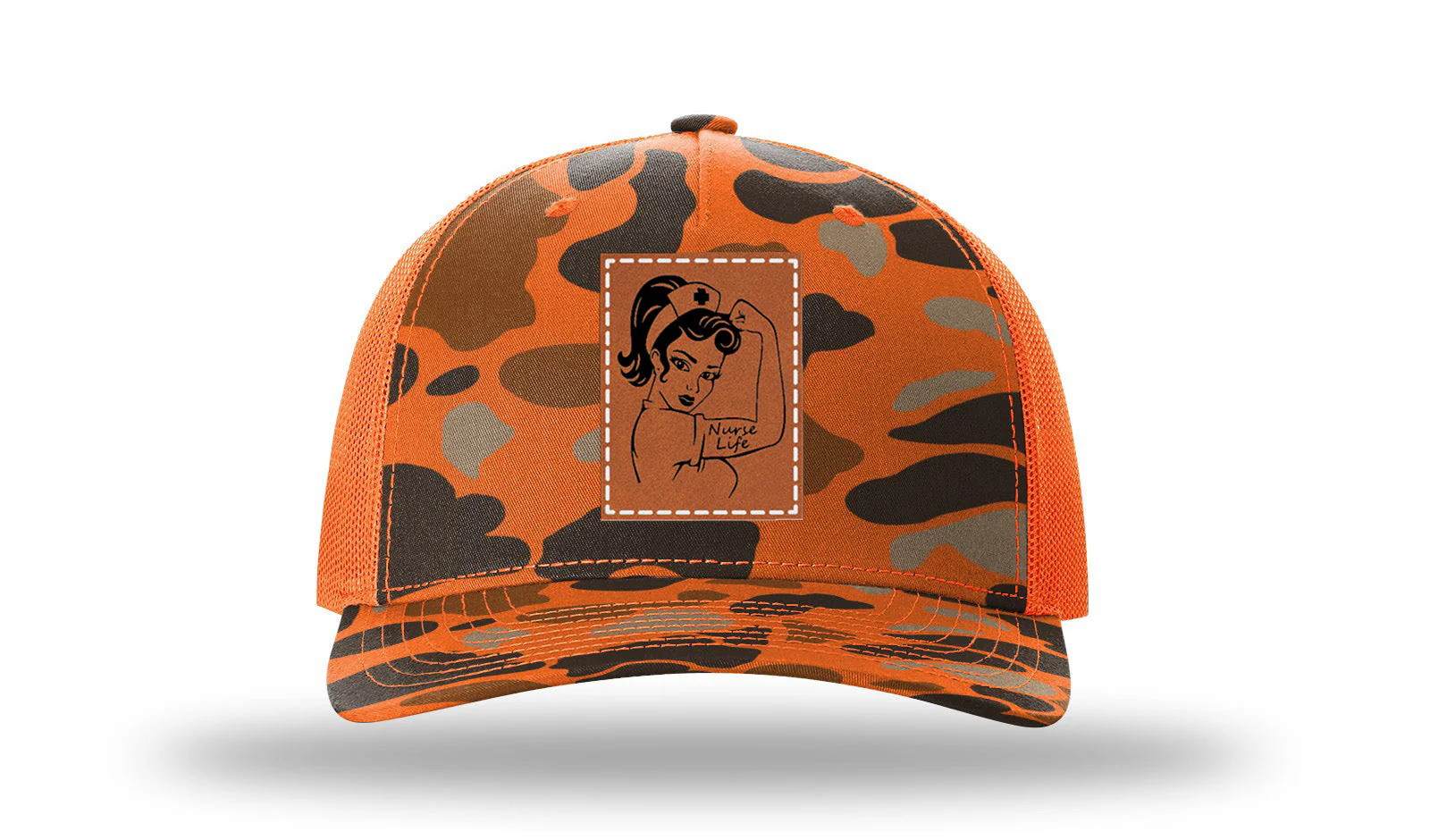 Nurse Life Girl Leather Patch Richardson 112PFP Hat - Image 3