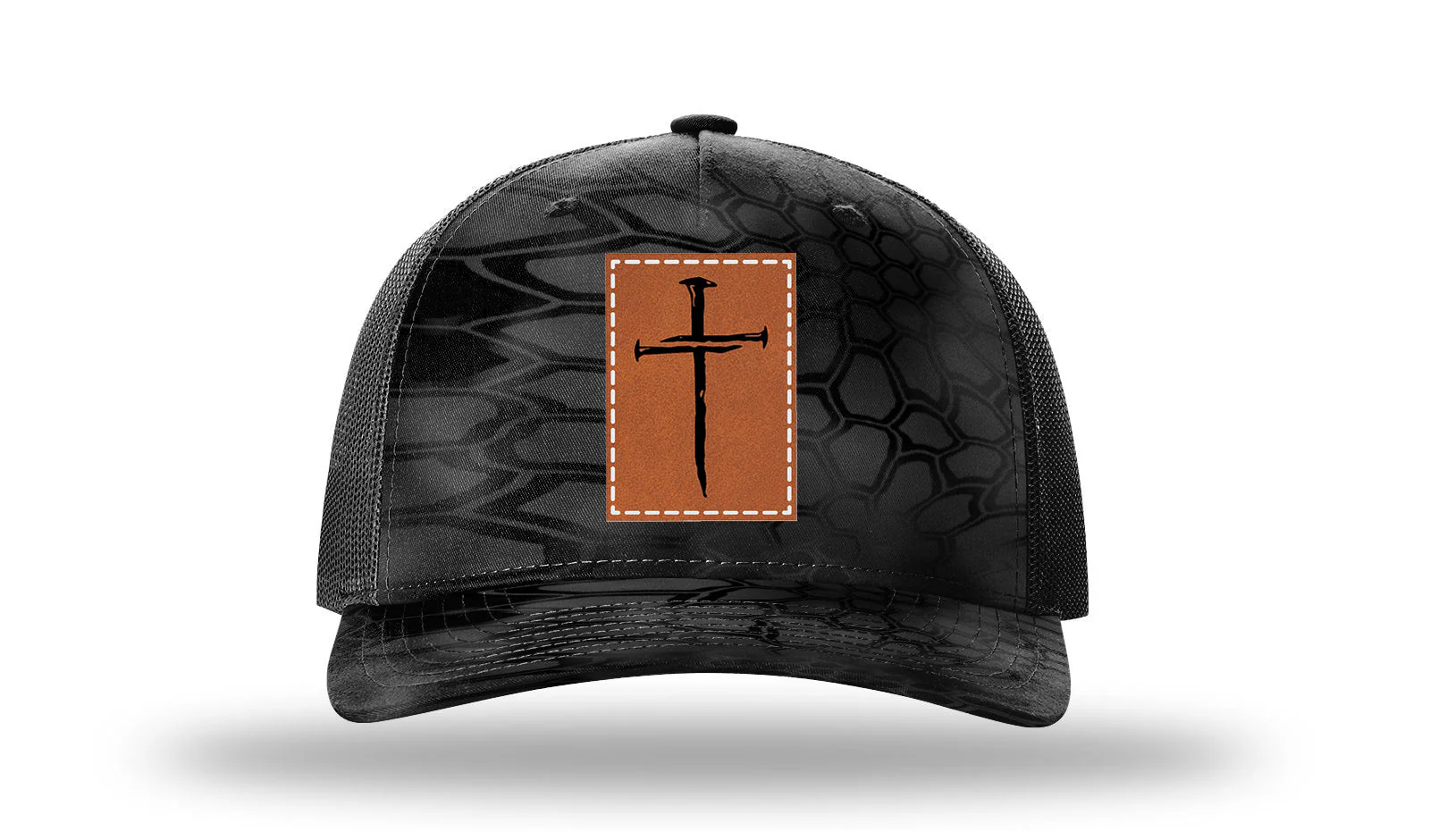3 Nails Cross Leather Patch Richardson 112PFP Hat - Image 10