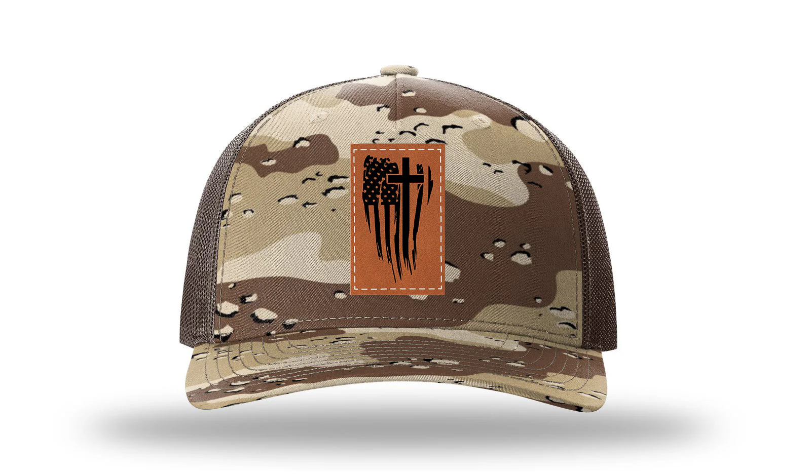 Cross Flag Leather Patch Richardson 112PFP Hat - Image 5