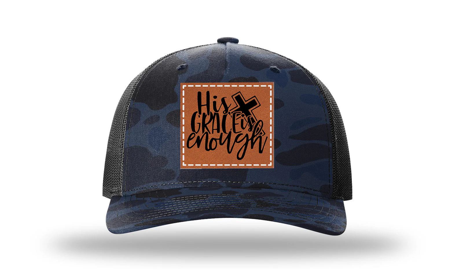 His Grace Is Enough Leather Patch Richardson 112PFP Hat - Image 11