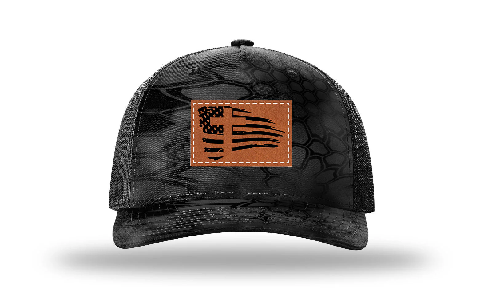 Cross Flag 2 Leather Patch Richardson 112PFP Hat - Image 10