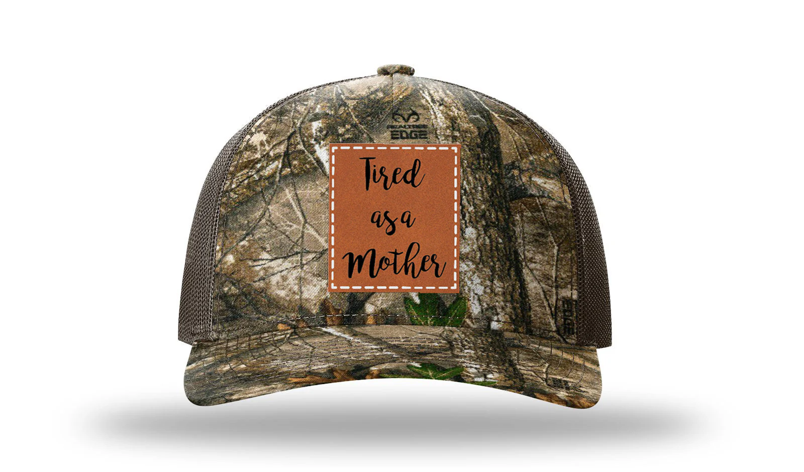 Tired As A Mother Leather Patch Richardson 112PFP Hat - Image 13