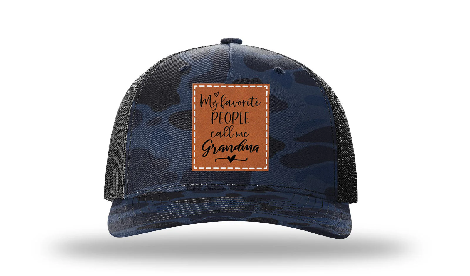 My Favorite People Call Me Grandma Leather Patch Richardson 112PFP Hat - Image 11