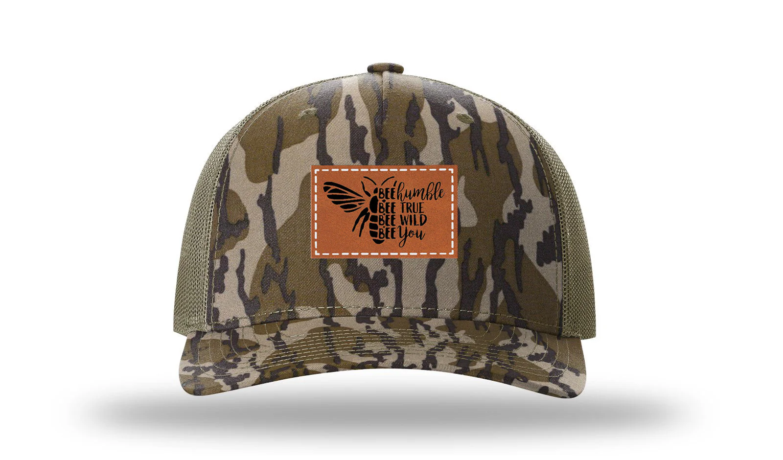 Bee Humble Leather Patch Richardson 112PFP Hat - Image 12
