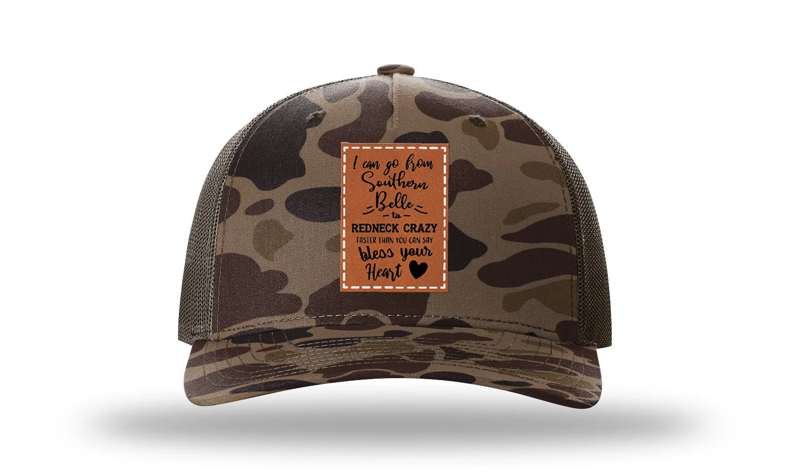 Southern Belle to Redneck Crazy Leather Patch Richardson 112PFP Hat - Image 2