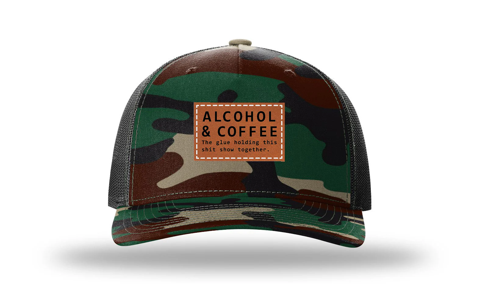 Alcohol & Coffee Leather Patch Richardson 112PFP Hat - Image 6