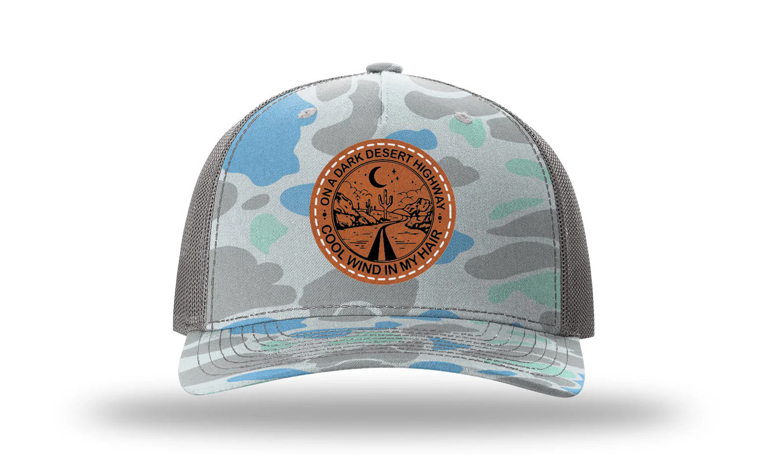 On A Dark Desert Highway Leather Patch Richardson 112PFP Hat - Image 16