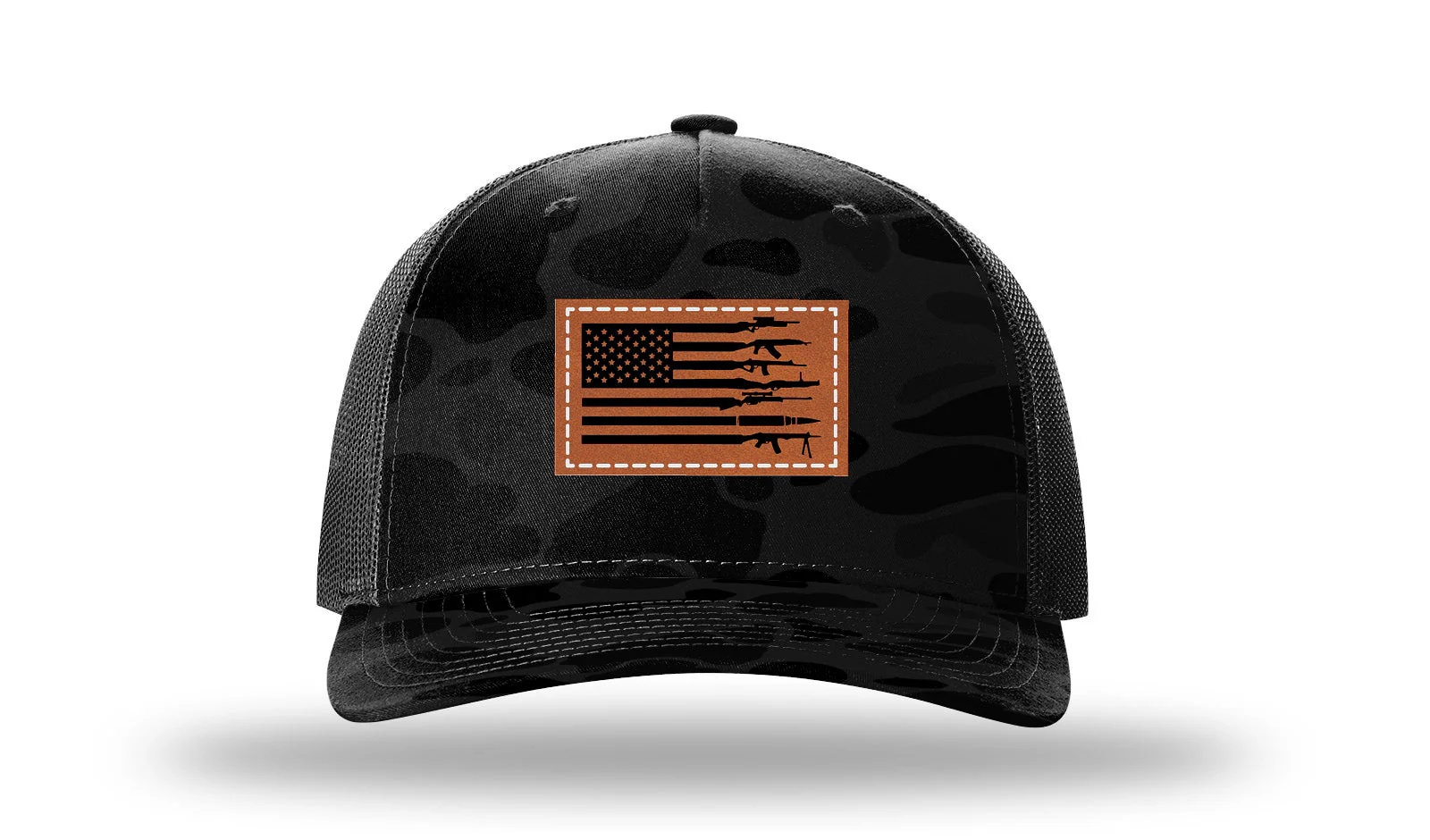 Gun Flag Leather Patch Richardson 112PFP Hat - Image 15