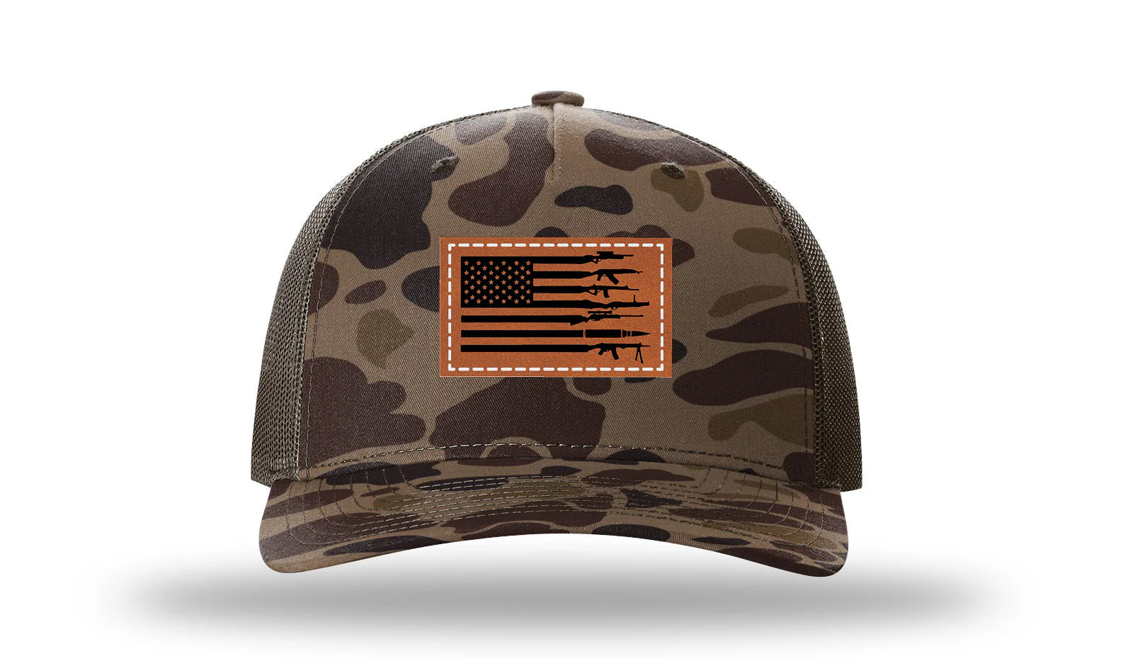 Gun Flag Leather Patch Richardson 112PFP Hat - Image 2