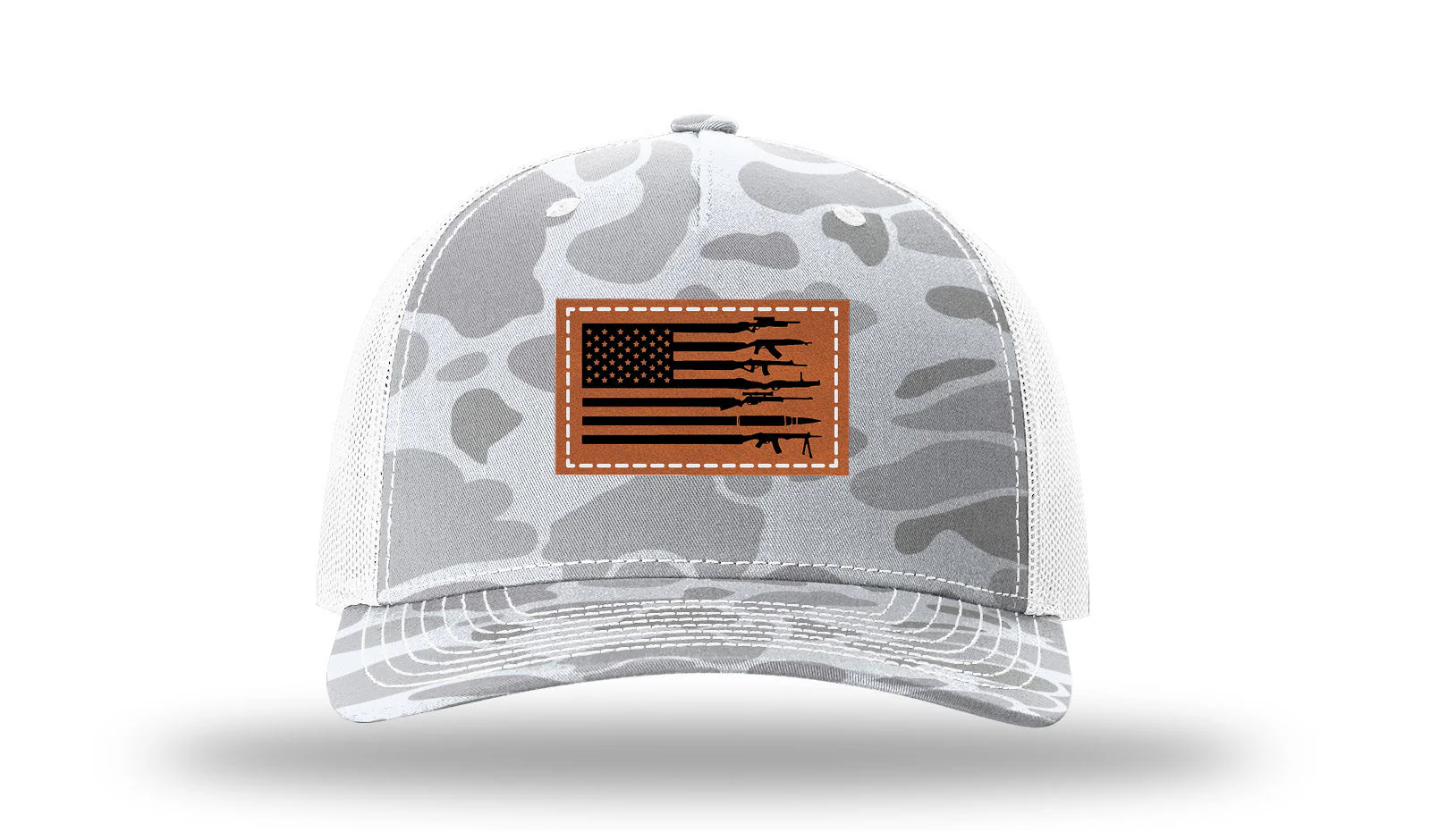 Gun Flag Leather Patch Richardson 112PFP Hat - Image 4