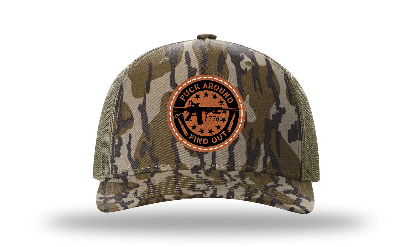 F*ck Around Find Out Leather Patch Richardson 112PFP Hat - Image 12